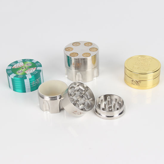 4 Layers Zinc Alloy Bronze Herb Grinder for Cigarette Pipe